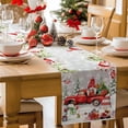 thumbnail image 2 of Christmas Table Runner Cardinal Bird Gnome Table Runners Snowman Pine Cones Barn Cotton Linen Dresser Scarf Kitchen Dining Table Decor for Christmas Holiday Party Decor 13x90 Inch, 2 of 9