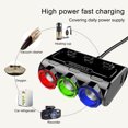 thumbnail image 5 of YUVA 3-Lighter Car Charger with USB Ports, Voltage Display, 12V, Multiple Protections, Fits Sedans/SUVs/Trucks, Fast & Safe Charging, 5 of 6