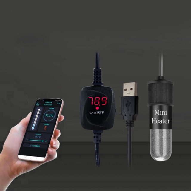 Calentador de acuario, varilla de calefacción, controlador de temperatura ajustable, termostato automático pequeño de 10W para acuarios, fuente de agu Con corte de energía Yinane Calentador de tanque de acuario
