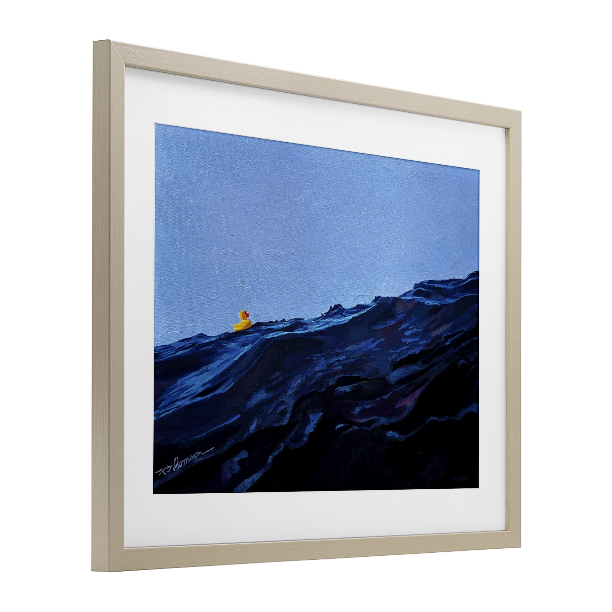 You're The One Duck Birch Framed Print Under Glass, design by Keith Thomson