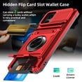 thumbnail image 2 of Elegant Choise Case for Moto G 5G 2024 Heavy Duty Rugged Phone Cover with Flip Card Slot and Kickstand, Red, 2 of 13