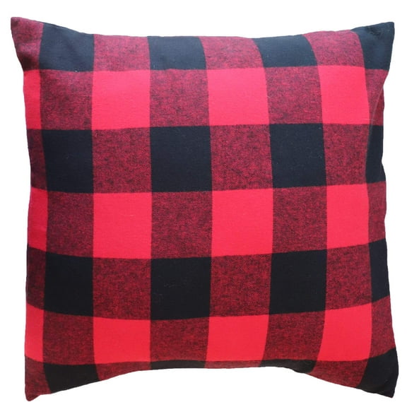 Flannel Throw Pillow/Sham Cushion Cover Buffalo Checkered Red Black