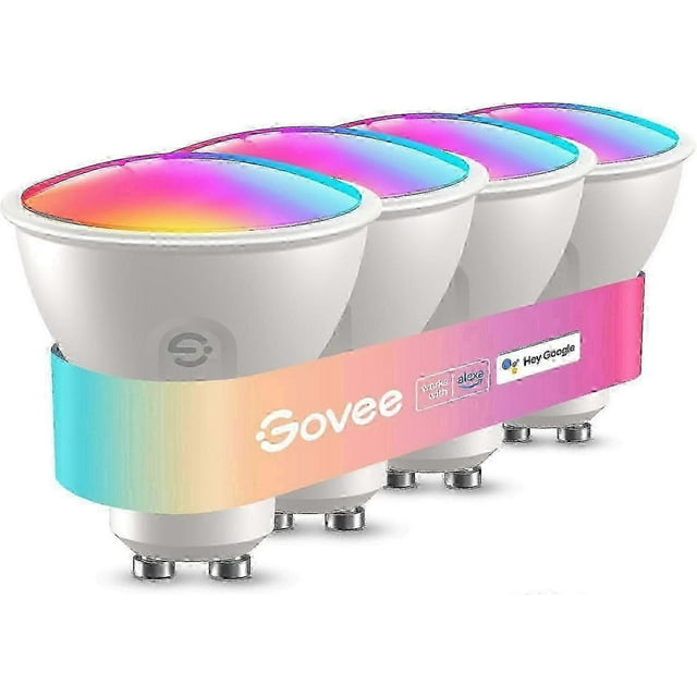 Smart Bulb Gu10 Rgbww, 400lm Dimmable Color Changing Bulb, Wifi Bluetooth Works With Alexa, Google Assistant (4pcs)