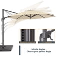 thumbnail image 4 of FLAME&SHADE 11ft Round Outdoor Patio Offset Hanging Cantilever Umbrella w/Base for Garden,Deck and Poolside,Sand Brown, 4 of 7