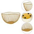 thumbnail image 3 of Metal Fruit Bowl, Fruit Basket, Fruit Basket, Vintage Style With Ripple Design, Durable, For Vegetables, Snacks, Bread, Fruits, Decoration Ball, Cosmetics (Gold), 3 of 4