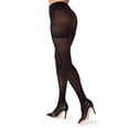 thumbnail image 2 of MeMoi 2 Pair Women's Opaque High-Waist Shaper-Top 60-Denier Plus-Size Tights - Womens - Female, Brown-Black, 1X-2X, 2 of 4