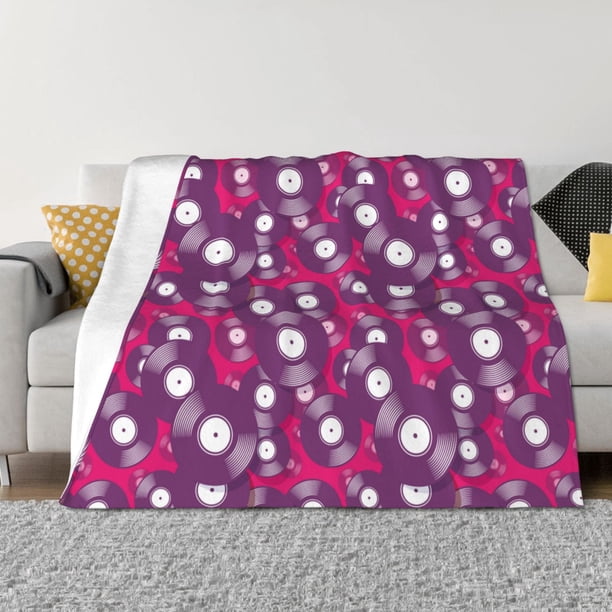 Fotbe Vintage Vinyl Record Manta de Franela con Estampado, Manta Ultrasuave para Cama, Sofá, Auto, Hipoalergénica y Antibolitas-60"x50"