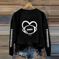 thumbnail image 2 of XIAONU Womens Sweatshirts Canarium Album Ball Trend Printed -Lined Hoodless Sweatshirt Round Neck Baggy Long Sleeve Pleasure Pullover Sportswear, 2 of 4