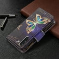 thumbnail image 6 of Dteck Case for Samsung Galaxy S21 FE 5G 6.4-inch,Magnetic Patterned Leather Zipper Card Holder Wallet Flip Case Kickstand Shockproof with Hand Strap Cover ,Big Butterfly, 6 of 6