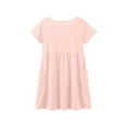 thumbnail image 5 of MEZZALL Kids Fashion Solid Color Dresses Round Neck Short Sleeve Casual Comfortable Pocket Dress Comfort Toddler Wear, 5 of 8