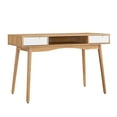 thumbnail image 2 of Linon Perry Wood Two Drawer Writing Desk in White and Natural, 2 of 3
