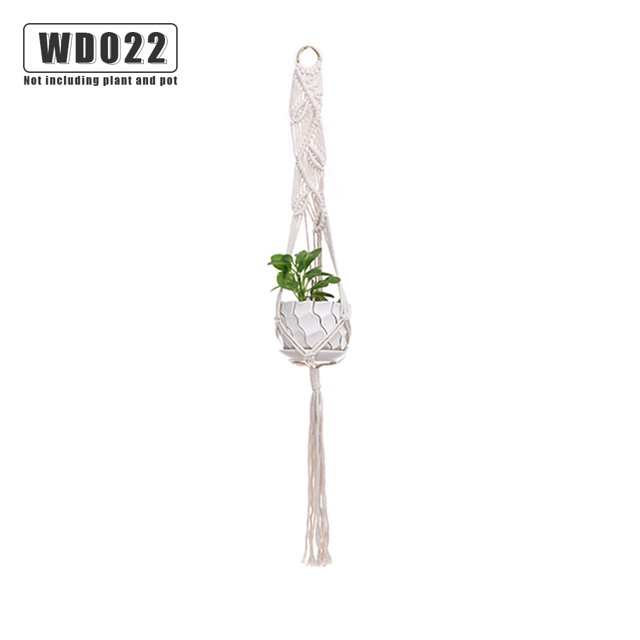 Bearachild Cestas colgantes 100 hechas a mano, soporte para plantas, macramé, colgador de plantas, maceta para colgar en la pared interior, soporte para Jardín y Patio No.22 Bearachild HA001777-22
