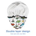 thumbnail image 4 of Shower Caps,Dinosaurs Volcano Palm White Pattern Waterproof Shower Cap for Women 4 Pieces,Double Reusable Hair Cover for Shower PEVA Elastic Stretch Hem, 4 of 7