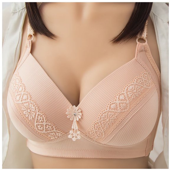 Bigersell Strapless Backless Bra Women 1 Piece Bra Everyday Underwear Solid Color Thin Bra Tall Size Corset Bra, Style 1806, Khaki 38B