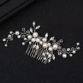 thumbnail image 5 of Rain&Star Bridal Hair Clip Silver Pearl Wedding Comb Handmade Rhinestone Headpiece For Bridesmaids And Bridal Party Hair Accessories, 5 of 6