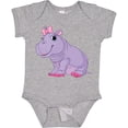thumbnail image 3 of Inktastic Cute Purple Hippo Girls Baby Bodysuit, 3 of 5