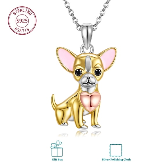 Chihuahua Necklace Sterling Silver Chihuahua Jewelry Gifts for Women