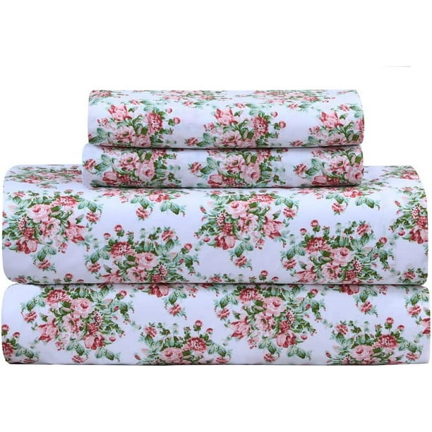 Feather & Stitch Softest 100 Cotton Sheets, Twin Size Sheet Sets, 3 Pc Set, 300 Thread Count