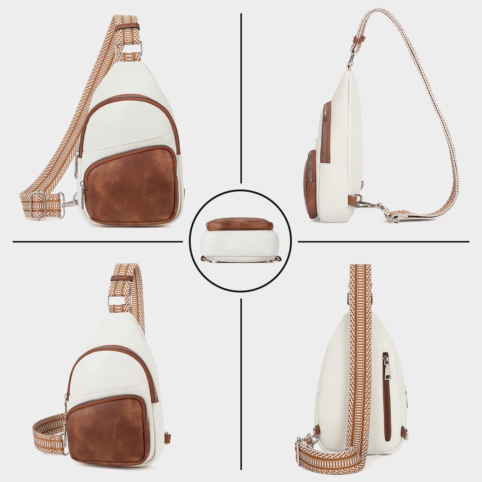 HMSHA Crossbody Bags for Women Men Trendy Sling Bag Casual Chest Bag with Convertible Shoulder Strap Large Capacity Anti Solid Color Crossbody Bag For Daily Travel Anti Theft Crossbody Bag