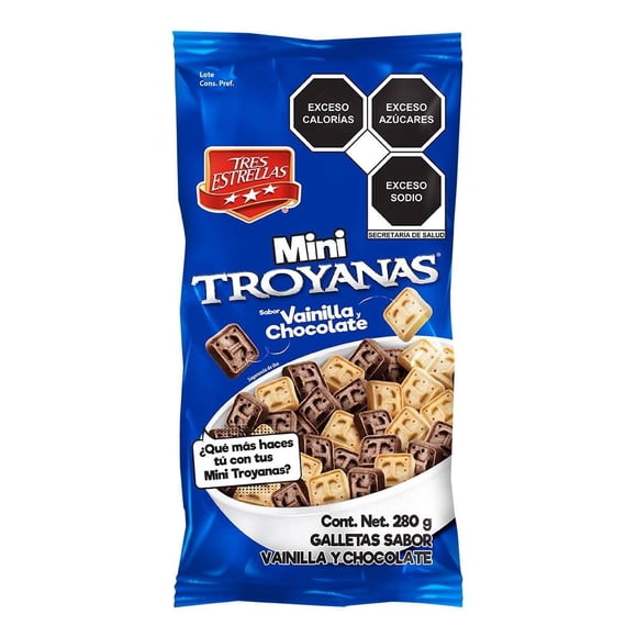Galletas Tres Estrellas Troyanas mini vainilla y chocolate 280 g