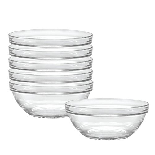 SET OF 6 CLEAR DURALEX PLATE BOWL 8” MADE IN FRANCE HARD TO FIND