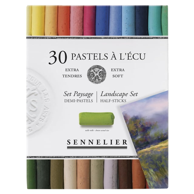 Set de pasteles para artista SENNELIER de 30 colores, extra suaves, medios bastones