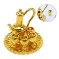 thumbnail image 1 of EXHUMKY Miniature Tea Set Model 1 Set Golden Alloy for Children and Mini Dollhouse Lovers, 1 of 8