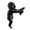 Black, variant on OIUR Cool Monkey Figurine Computer Monitor Decor, Funny Monkey Statue Ornament, Decorative Monkey with Banana Decoration for Home Office Desks Car Dashboards