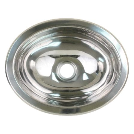 Scandvik Stainless Steel Oval Sink - 13.25 x 10.5 Inch - Polished Finish - Undermount or Drop-In Kitchen Bathroom Bar Sink