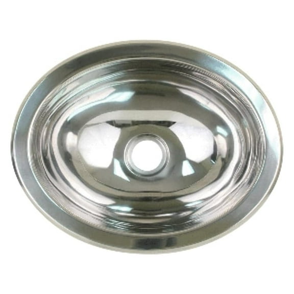 Scandvik Stainless Steel Oval Sink - 13.25 x 10.5 Inch - Polished Finish - Undermount or Drop-In Kitchen Bathroom Bar Sink