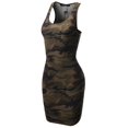 thumbnail image 1 of FashionOutfit Women's Fitted Floral or Camouflage Printed Sexy Body-Con Racer-Back Fitted Dress, 1 of 1