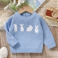 thumbnail image 2 of Toddler Girl Boy Cute Long Sleeve Knitted Easter Bunny Rabbit Pattern Sweater Pullover Tops Clothes, 2 of 4