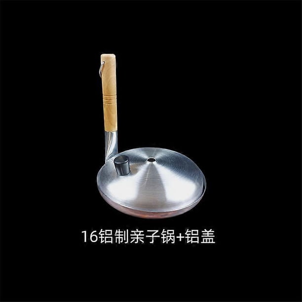 1 Set Oyakodon Pan: Japanese Parent Child Pot - Non Stick Omelette Skillet With Lid - Vertical Wood Handle Egg Cooker - For Frying Cuisine Induction G