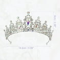thumbnail image 4 of Women Faux Crystal Queen Crowns Tiara Princess Rhinestone Tiaras Cosplay Silver Tone Assorted Color, 4 of 6
