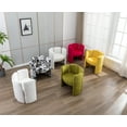 thumbnail image 5 of Guyou Modern Barrel Side Chair, Cute Upholstered Faux Fur Accent Chair with Back for Living Room Bedroom Children's Room Reception Room, White, 5 of 9