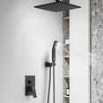 thumbnail image 6 of SR SUN RISE 12 Inch Ceiling Mount Matte Black Shower System Bathroom Luxury Rain Mixer Shower Combo Set Ceiling Rainfall Shower Head System Faucet Trim Repair Kits Rough-in Valve and Trim Included, 6 of 9