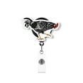 thumbnail image 1 of WIRESTER Acrylic Reel ID Holder Belt Clip Badge Retractable with Alligator Clip for Office Worker, Medical Staffs, Nurse, Doctor, Teacher, Student - Black White Leghorn Chicken, 1 of 5