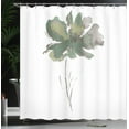 thumbnail image 3 of Ambesonne Watercolor Flower Shower Curtain, Poppy Flower Art, 69"Wx70"L, Reseda Green, 3 of 4