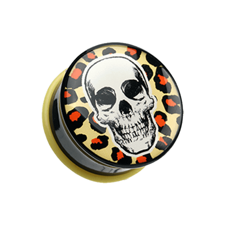 

Leopard Skull Single Flared Ear Gauge Plug