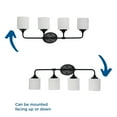 thumbnail image 4 of Lynzie Collection Four-Light Matte Black Etched Opal Glass Modern Bath Vanity Light, 4 of 11