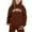 1#Brown, variant on Tiijoy Toddler Girls Outfits Los Angeles Print Hoodie Jogger Pants Kids Casual Sweatsuit