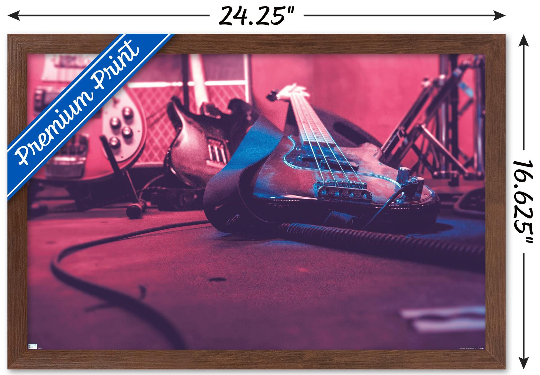 Guitar Close-Up Wall Poster, 14.725" x 22.375" Framed
