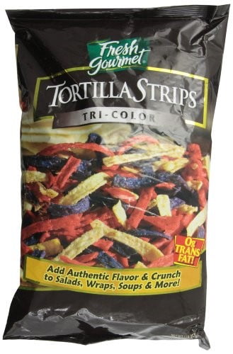 Fresh Gourmet Tortilla Strips, Tri Colored, 1 Pound by Fresh Gourmet
