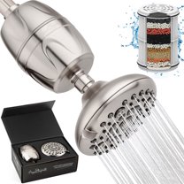 AQUSOFT 25-Stage Shower Head Water Filter – Removes 99.9% Chlorine, Heavy Metals & Hard Water Impurities – Universal Fit, Improves Skin & Hair