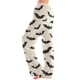 thumbnail image 2 of BWASD Pants for Women Halloween Bat Print Wide Leg Pants with Pockets Comfy Baggy Holiday Party Loungewear Casual Loose Soft Pajama Bottoms Home Daily Wear | L Size, 2 of 6