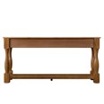 thumbnail image 4 of 63'' W Long Console Table with 3 Drawers and 1 Bottom Shelf, Modern Entryway Table with Solid Wood Frame, Narrow Sofa Table with Metal Handles for Living Room, Hallway, Brown, 4 of 6