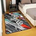 thumbnail image 5 of Race Car Area Rug 5x7 Ft Decorative Non-Slip Washable Rugs for Kids Boys Men Women Bedside Large Carpet for Racing Enthusiasts, Racing Flag Decorative Accent Rug for Racer Bedroom Decor Living Room, 5 of 6
