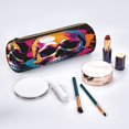 thumbnail image 2 of Disketp Colorful Skull Estuche Organizador de Lápices de Cuero, Estuche de Oficina con Cremallera para Bolígrafo y Lápiz, 2 of 6