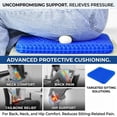 thumbnail image 4 of Large Gel Seat Cushion for Long Sitting , Soft & Breathable, Gel Cushion for Wheelchair Reduce Sweat, Gel Chair Cushion for Hip Pain, Gel Seat Cushion for Office Chair（Blue), 4 of 8