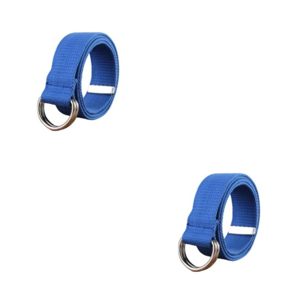 Cinturón de metal Sonducket de lona para hombres y mujeres reemplazo no Se desvanece anillo doble antioxidante Azul 2piezas